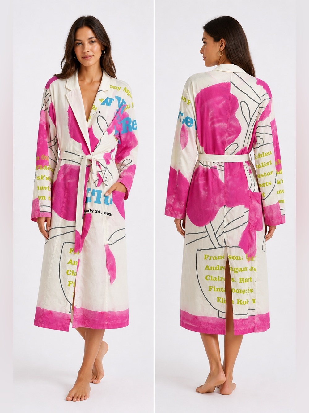 Rachel Comey Levoro Dress Abstract Print Belted Shirt Dress Pink Graphic Sz M/L